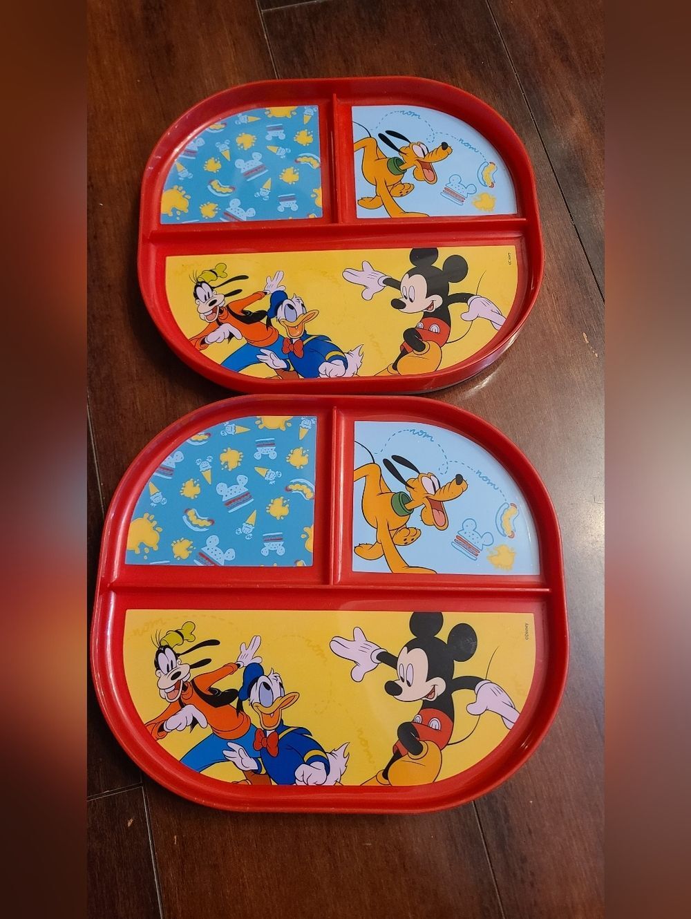 Disney Mickey The First Years Dividers Cool Crew Hot Diggity Dog Food Tray X2